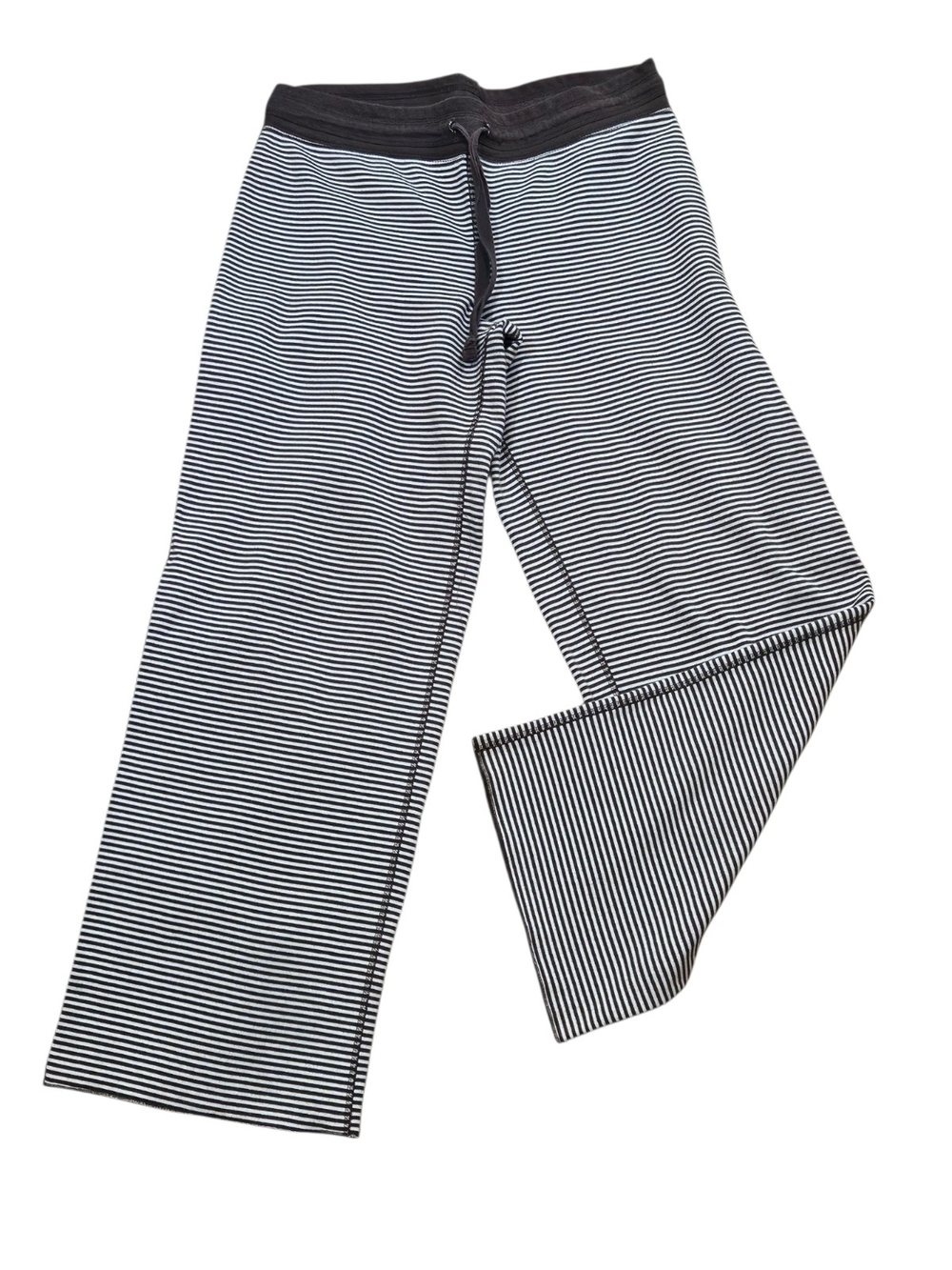 Alfani Brown & White Striped Wide-Leg Pull-On Lounge Pants